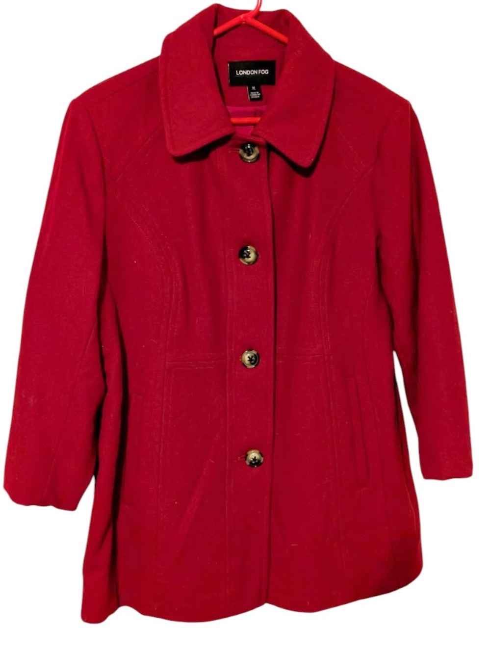 London Fog Women’s Classic Single-breasted Wool-blend Coat